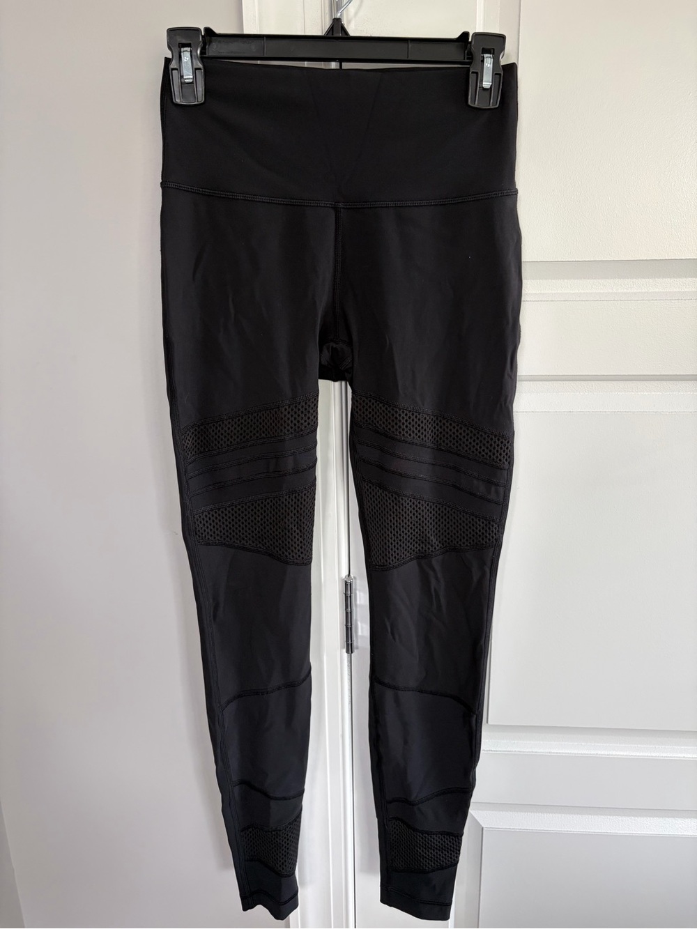 lululemon athletica Black High-Waist Leggings with Mesh Panels